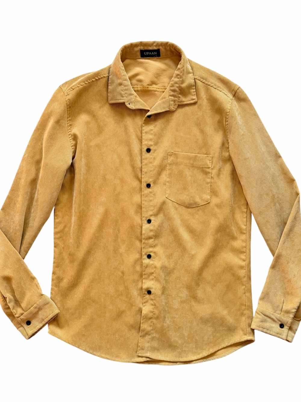 UPAAN Honey Mustard Corduroy Long Sleeve Button Down